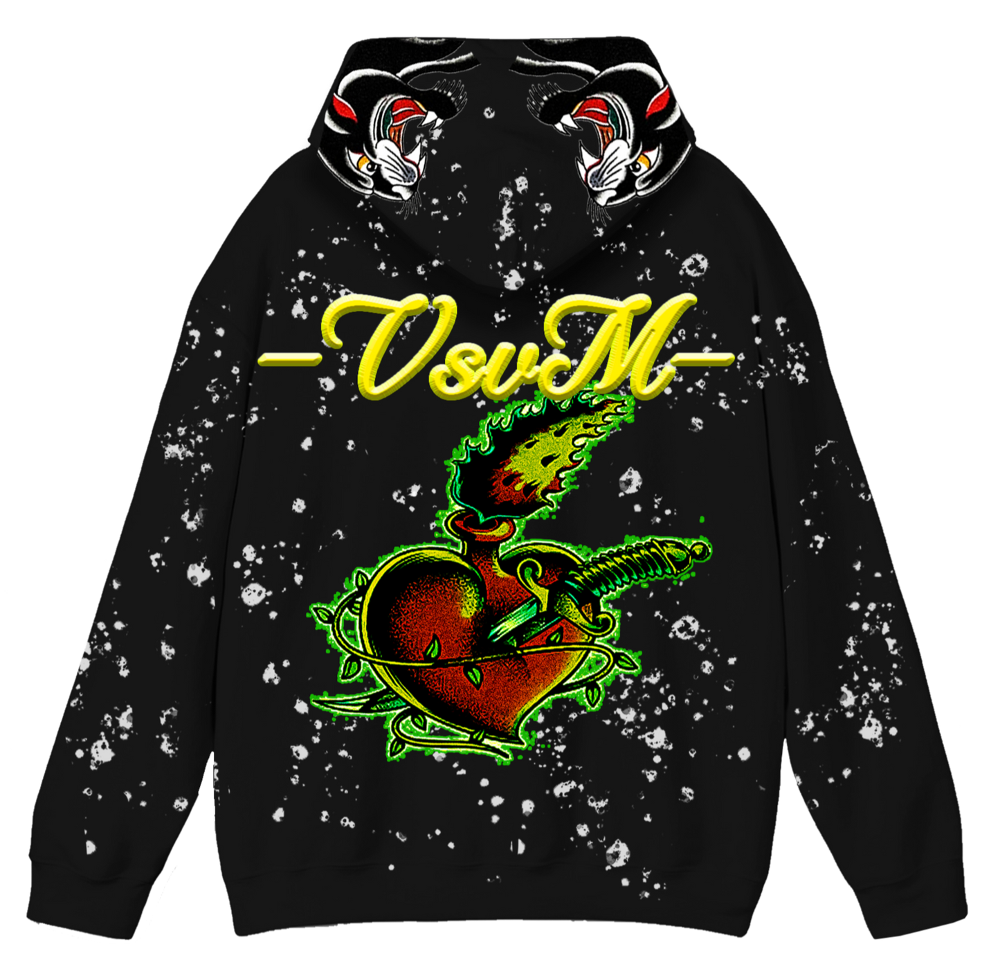 "Real Charged Hearts" Black Zip Hoodie