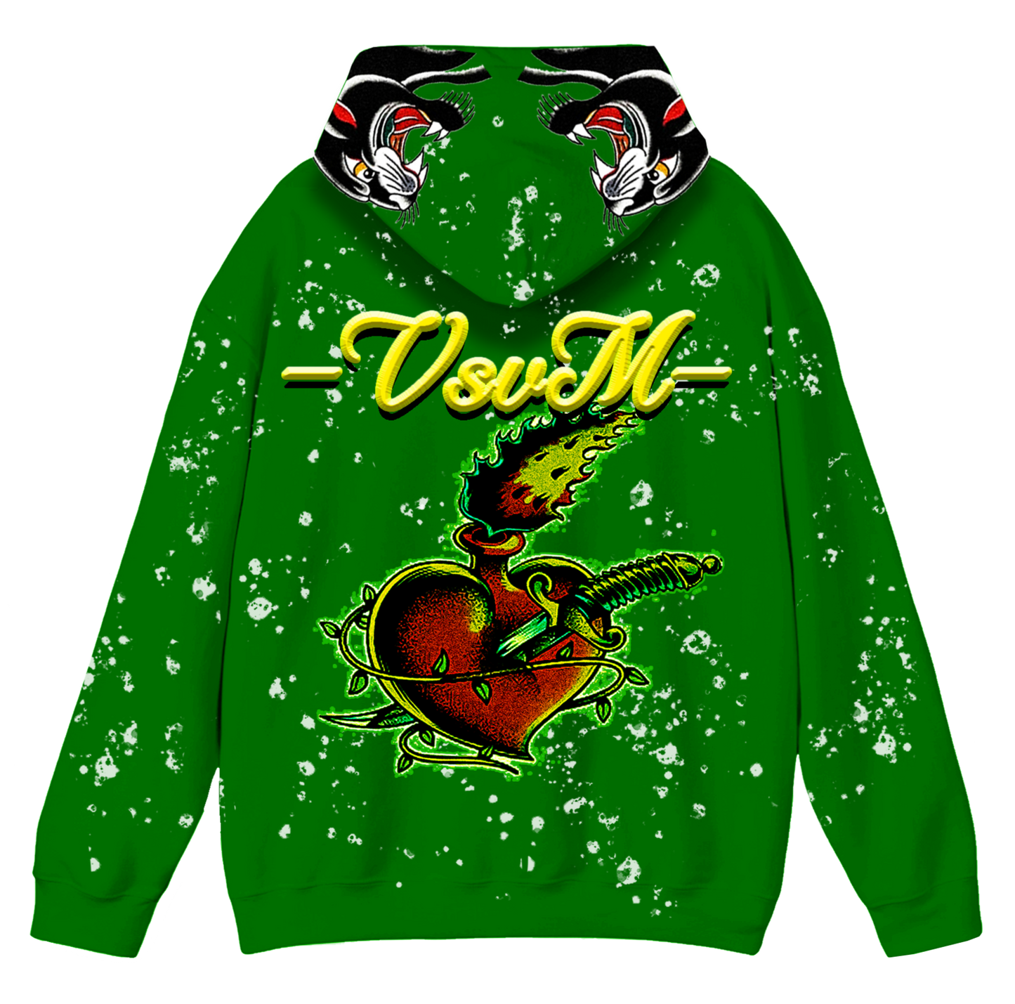 "Real Charged Hearts" Geen Zip Hoodie